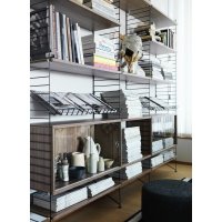 Pack 2 portants muraux au sol 200 x 30 cm - Noir